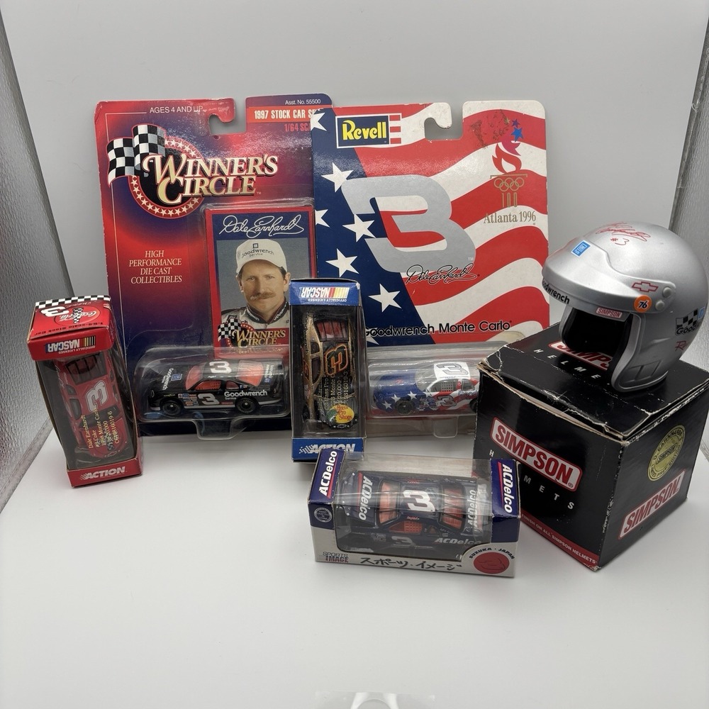 Dale Earnhardt Lot – Mini Helmet & 5 Diecast Cars Revell Action NASCAR #3